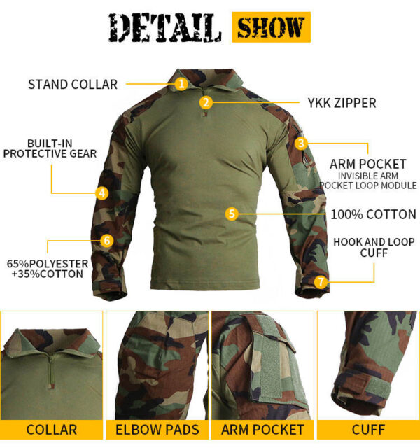 EMERSON - Camisa de combate táctico militar de camuflaje G3 HLD - Imagen 7